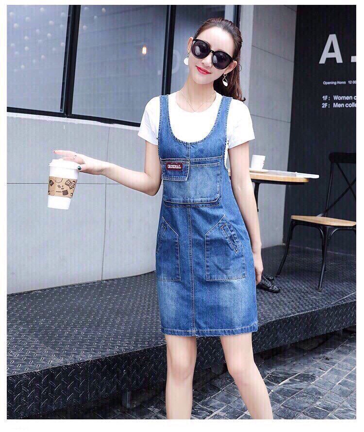 ĐẦM YẾM JEAN FORM BÍ PHỐI TÚI - NJ8826